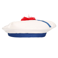 Carnaval verkleed Matroos/Matrozen hoedje   maat 57   wit/blauw   voor volwassenen   Maritiem thema
