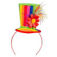 Carnaval verkleed mini hoedje voor diverse thema's   multi colour   ornamenten   diadeem   dames