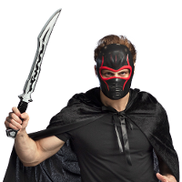 Carnaval verkleed Ninja set   accessoires   zwart   2 delig   masker en zwaard