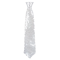 Carnaval verkleed pailletten stropdas   zilver   glitters   40 cm   Foute feest kleding   Glamour