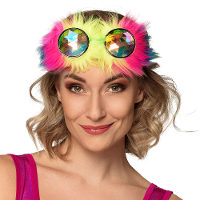 Carnaval/verkleed party bril Fluffy   foute party/rave thema   neon   volwassenen