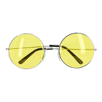 Carnaval/verkleed party bril Lennon   Hippie/sixties thema   geel   volwassenen   ronde glazen