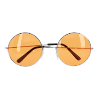 Carnaval/verkleed party bril Lennon   Hippie/sixties thema   oranje   volwassenen   ronde glazen