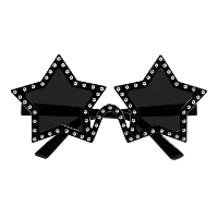 Carnaval/verkleed party bril Stars   Disco/eighties thema   zwart   volwassenen