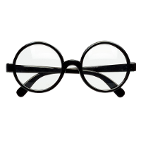 Carnaval/verkleed party bril Tovenaar Harry   zwart   volwassenen   ronde glazen   Nerd brillen