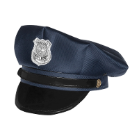 Carnaval verkleed Politie agent hoedje   blauw/zilver   voor kinderen   Politie thema