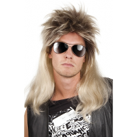Carnaval verkleed pruik   Heren   Jaren 80/Eighties rocker   matje   New Kids   Blond   Wilde haren