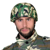 Carnaval verkleed soldaten/leger Helm   camouflage print   voor volwassenen