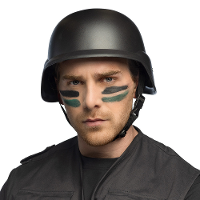 Carnaval verkleed soldaten/swat team Helm   zwart   voor volwassenen