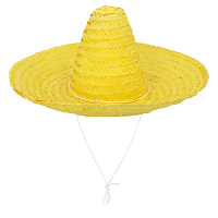 Carnaval verkleed Sombrero hoed Fiesta   geel   volwassenen   polyester   Luxe uitvoering