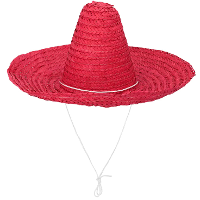 Carnaval verkleed Sombrero hoed Fiesta   rood   volwassenen   polyester   Luxe uitvoering