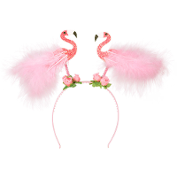 Carnaval verkleed Tiara/diadeem   flamingo roze   dames/meisjes   Tropische Hawaii thema