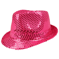 Boland Carnaval verkleed trilby hoedje   pailletten   Roze   volwassenen   Glitter and Glamour