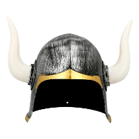 Carnaval verkleed Viking helm   grijs   met hoorns   polyester   heren
