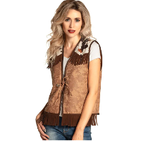 Carnaval verkleed Western gilet/vestje   Cowgirls   bruin   dames   one size   themafeest