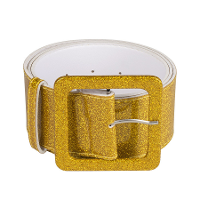 Carnaval verkleedkleding riem   glitter goud  120 cm   Dames   brede riem