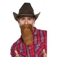 Boland Cowboy snor/baard   rood   western thema   wilde westen   verkleden