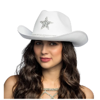Boland Cowboy verkleed hoed Taylor   ster   wit   volwassenen   Western/explorer thema