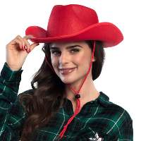 Boland Cowboyhoed Rodeo   rood   vilt   Maat 59   volwassenen   carnaval