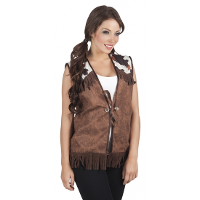 Cowboys/Western carnaval verkleed shirt/jack/vestje   bruin   voor vrouwen   one size