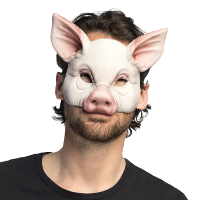Dierenmasker   varken / biggetje   roze   carnaval   themafeest   foam verkleed masker