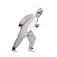 Dierenpak kostuum   Ezel   verkleedkleding   kinderen   grijs   onesie