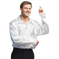 Boland Disco shirt   wit   met ruffles   polyester   party overhemd   disco/seventies