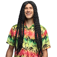 Dreadlocks pruik   zwart   vlechten   heren   carnaval   bob marley   raggeaton   rasta