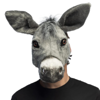 Ezel dieren verkleedmasker   pluche   volwassenen   Halloween   carnaval   half gezicht