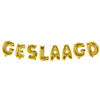 Boland   Feest folie ballonenslinger tekst GESLAAGD   goud   400 cm   versiering