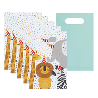 Feestzakjes Jungle Safari   10x stuks   23 x 15 cm   uitdeelzakjes   traktatie zakjes   snoepzakjes