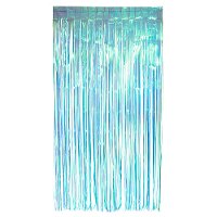 Folie deurgordijn/feestgordijn   lichtblauw   100 x 200 cm   Versiering/feestartikelen