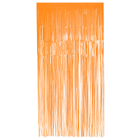 Folie deurgordijn/feestgordijn   neon fluor oranje   100 x 200 cm   Versiering/feestartikelen