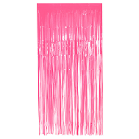 Folie deurgordijn/feestgordijn   neon fluor roze   100 x 200 cm   Versiering/feestartikelen