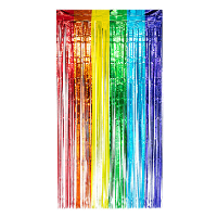 Folie deurgordijn/feestgordijn   regenboog kleuren   100 x 200 cm   Versiering/feestartikelen