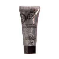 Glittergel voor lichaam en gezicht   zilver   14 ml   vloeibaar