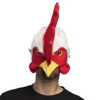 Haan / Kip dieren verkleedmasker   pluche   volwassenen   Halloween   carnaval   half gezicht