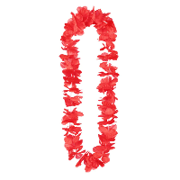 Hawaii krans/slinger   Tropische kleuren rood   Bloemen hals slingers