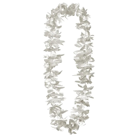 Hawaii krans/slinger   Tropische kleuren zilver   Bloemen hals slingers