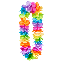 Hawaii krans/slinger   Tropische/zomerse kleuren mix   Grote bloemen blaadjes hals slingers