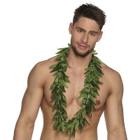 Hawaii slinger   groen   hawaii krans   cannabis bladeren   hawaii ketting