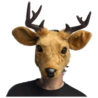 Herten dieren verkleedmasker   pluche   volwassenen   bruin   carnaval   gezichtmasker