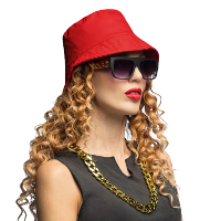 Hiphop verkleed set rapper   rood   jaren 90 verkleed accessoires   volwassenen
