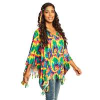 Hippie verkleed poncho   Tye Dye   one size   Jaren 60/flower power verkleedkleding