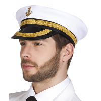 Kapitein carnaval verkleed pet   wit/goud   voor volwassenen   Officier   Zeeman   Marine