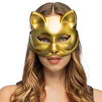 Katten dieren verkleedmasker   volwassenen   carnaval   gezichtsmasker   metallic goud