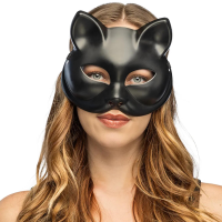 Katten dieren verkleedmasker   volwassenen   carnaval   gezichtsmasker   metallic zwart
