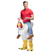 Kippen instap kostuum voor volwassenen   wit   maat M/L   Dierenpak verkleed kleding