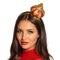 Kroon op diadeem   haarband   goud/rood   met diamanten   koningsdag   carnaval