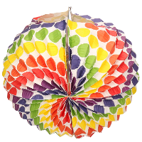 Boland Lampion met gekleurde stippen   papier   Dia 26 cm   Feestversieringen